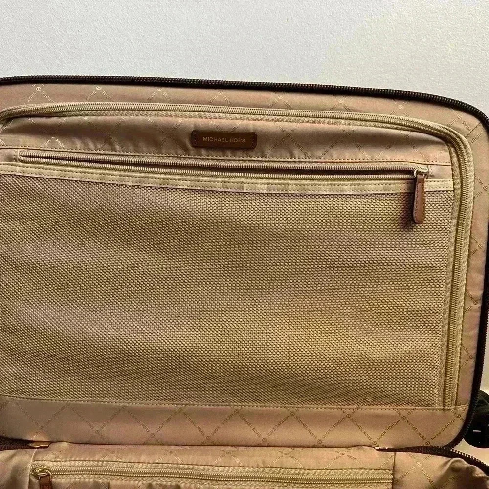 Michael Kors Monogram Carry On Luggage Brown - Picture 11 of 15